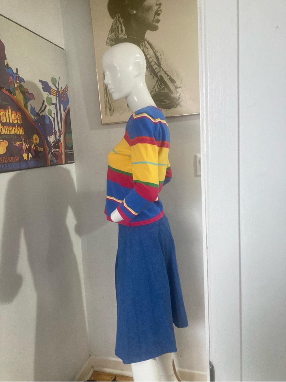 Vintage 90s Ralph Lauren Horizontal Stripe Knit Top - 3/4 Sleeve - Rare - Picture 9 of 16